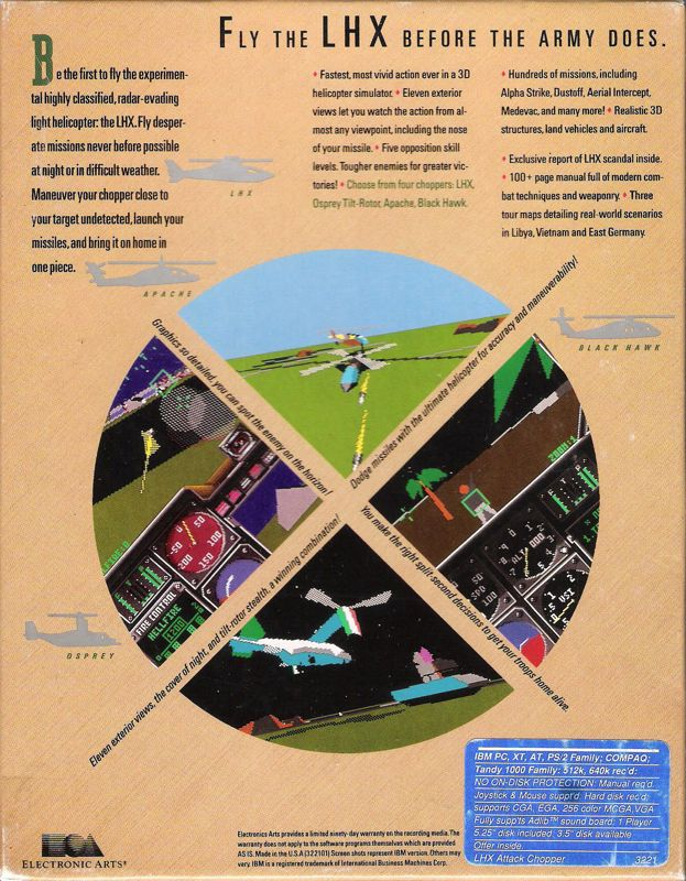 LHX - Attack Chopper — box-2D-back (US)