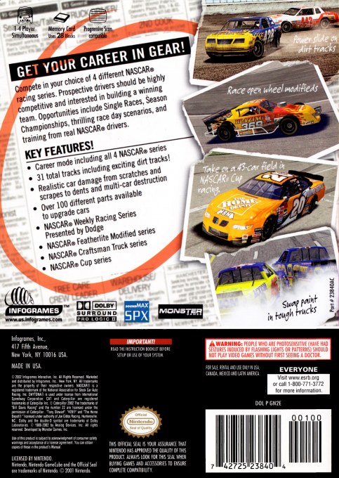 NASCAR - Dirt to Daytona — box-2D-back (US)