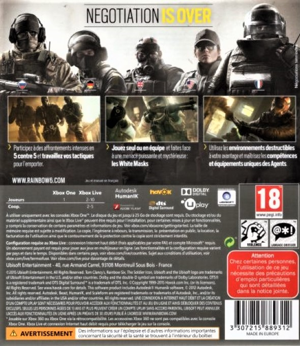 Tom Clancy's Rainbow Six: Siege — box-2D-back (EU)