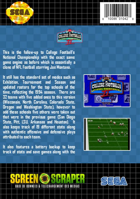 College Football's National Championship 2 — box-2D-back (SS)
