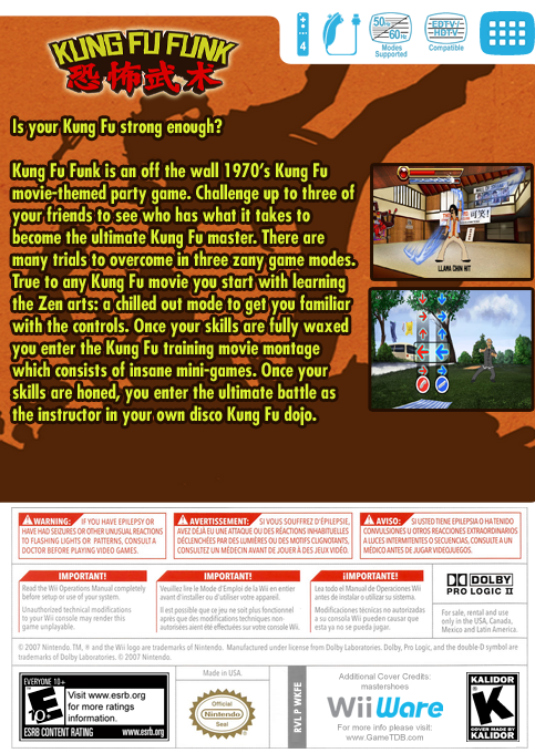 Kung Fu Funk : Everybody is Kung Fu Fighting! — box-2D-back (US)