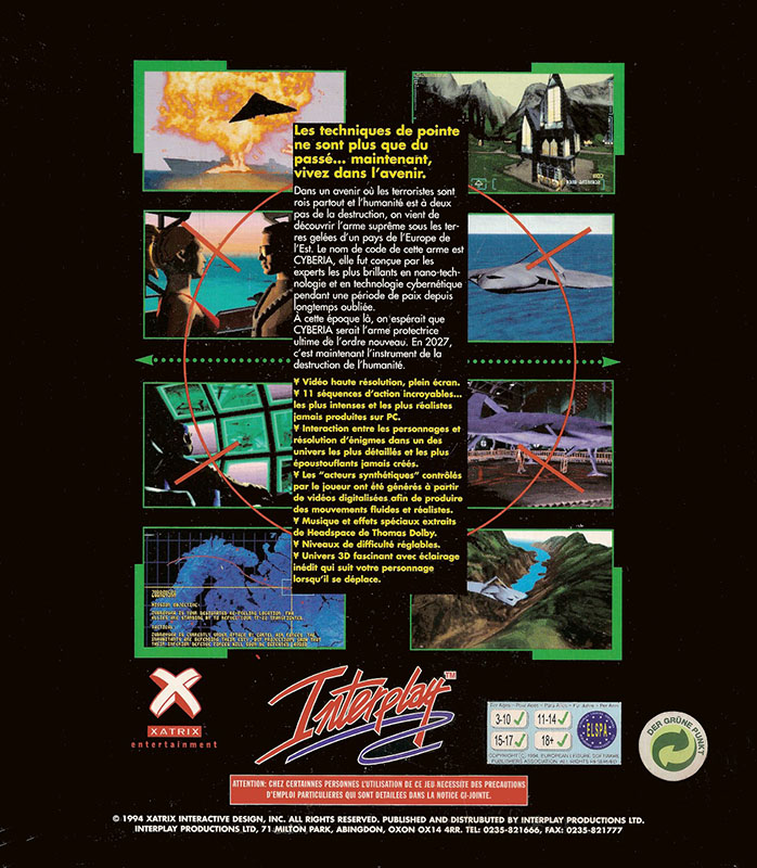 Cyberia — box-2D-back (EU)