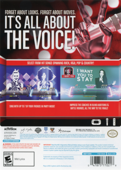 Voice, The - I Want You — box-2D-back (US)