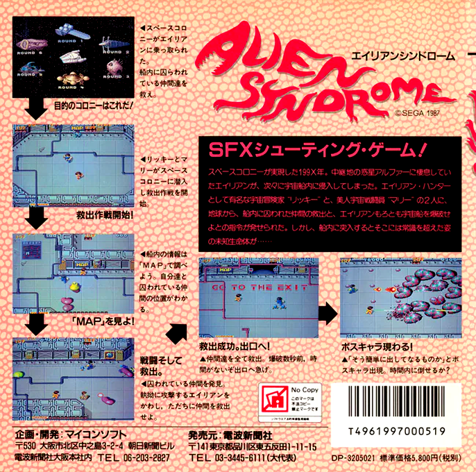 Alien Syndrome — box-2D-back (CUS)