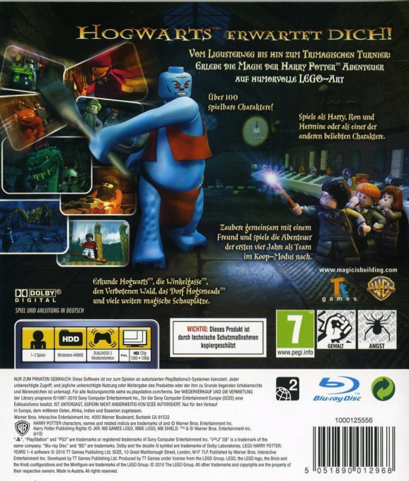 LEGO Harry Potter - Years 1-4 — box-2D-back (DE)