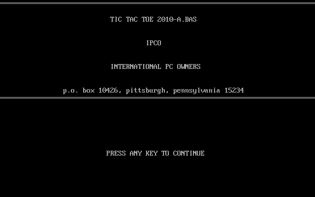 Tic Tac Toe box art