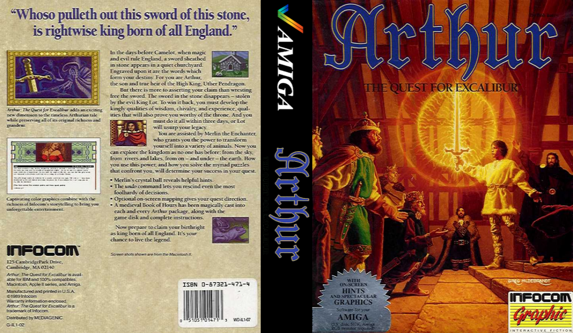 Arthur - The Quest for Excalibur — box-texture (US)
