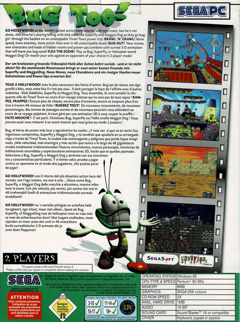 Bug Too! — box-2D-back (EU)