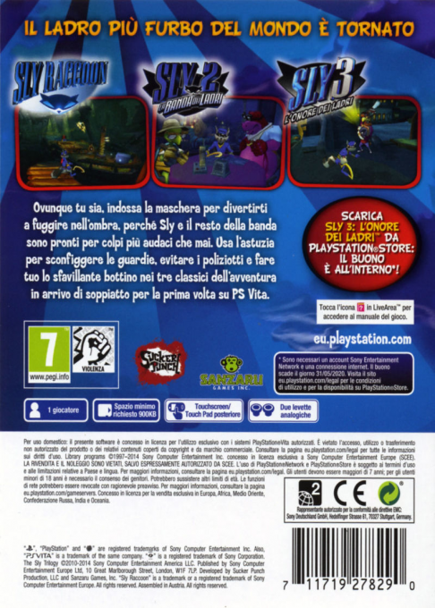 Sly Trilogy, The — box-2D-back (IT)