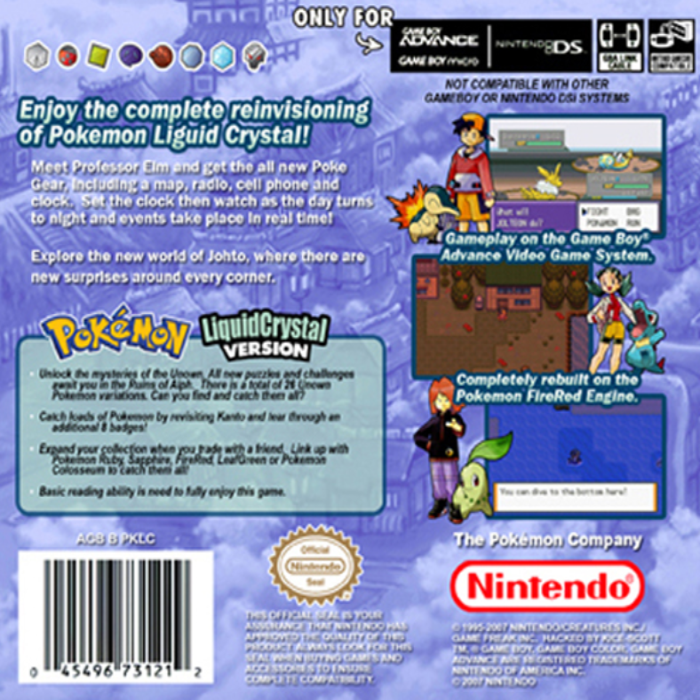 Pokémon : Liquid Crystal — box-2D-back (WOR)