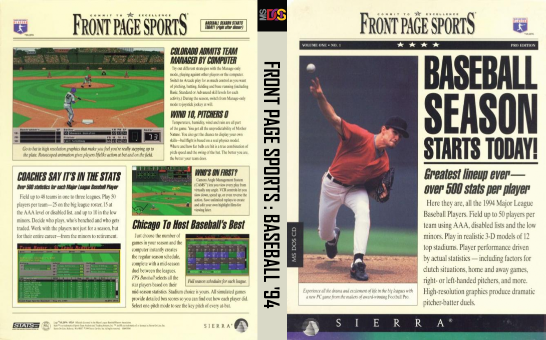 Front Page Sports - Baseball '94 — box-texture (US)