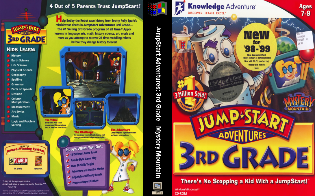 JumpStart Adventures 3rd Grade: Mystery Mountain — box-texture (WOR)