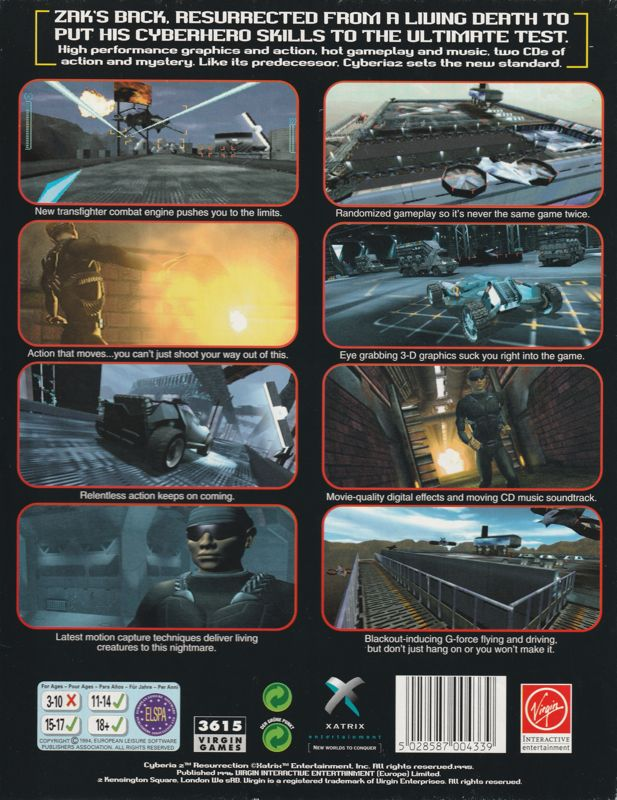 Cyberia 2 - Resurrection — box-2D-back (EU)