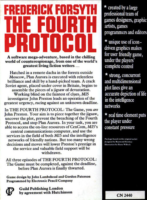 Fourth Protocol, The — box-2D-back (EU)