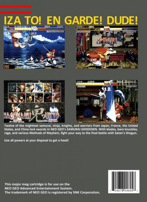 Samurai Shodown — box-2D-back (US)