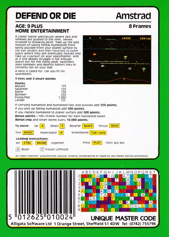 Defend Or Die — box-2D-back (EU)