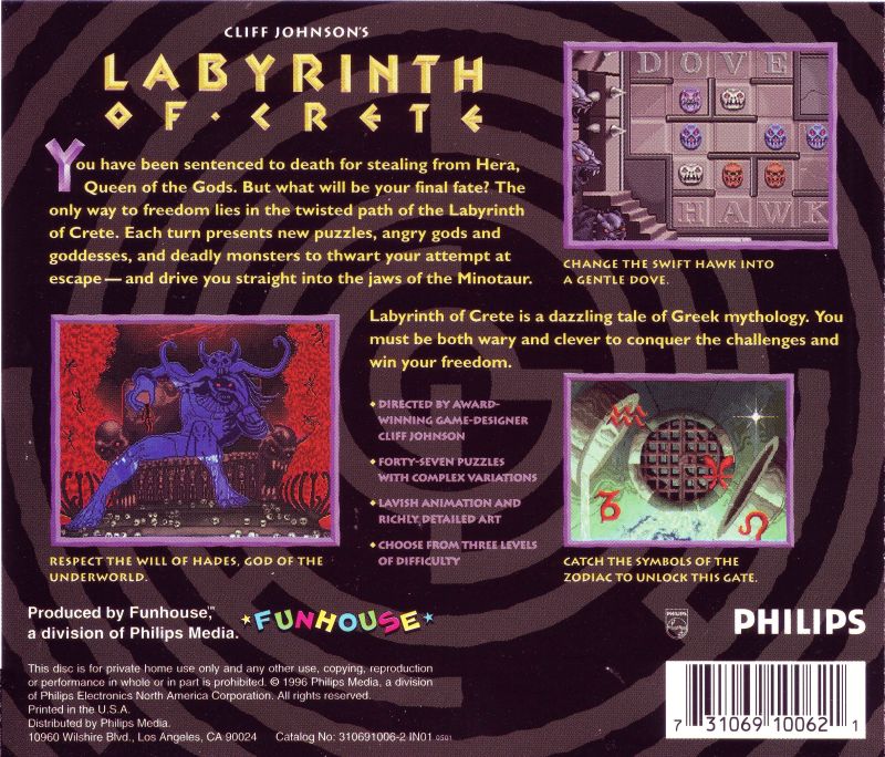 Labyrinth of Crete — box-2D-back (US)