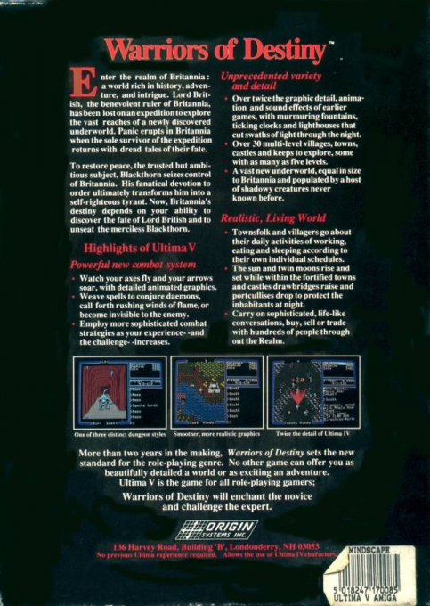 Ultima V - Warriors of Destiny — box-2D-back (EU)
