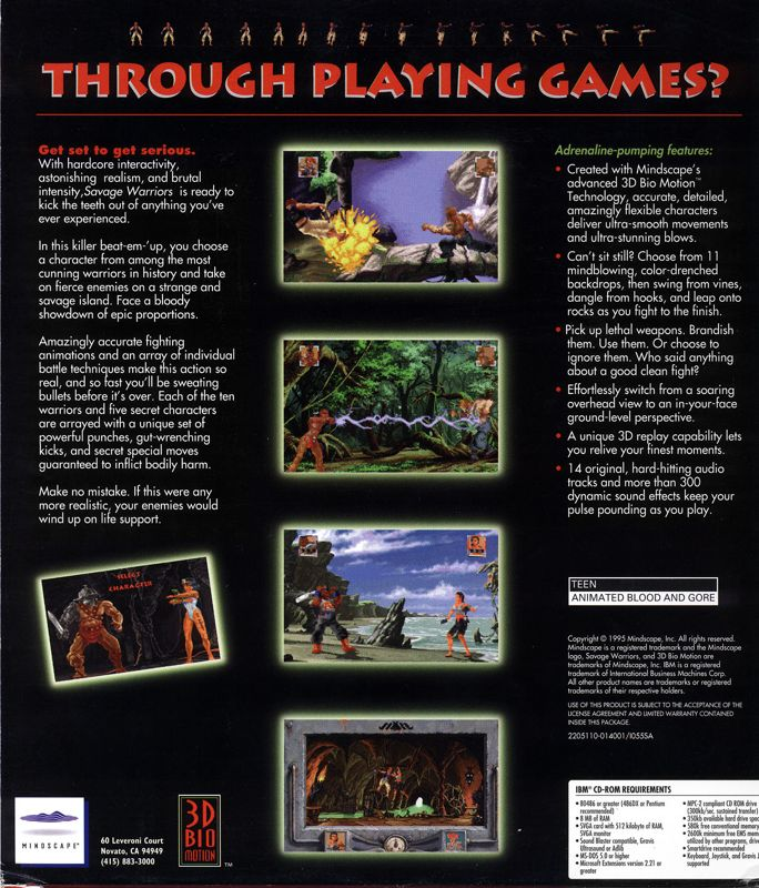 Savage Warriors — box-2D-back (US)