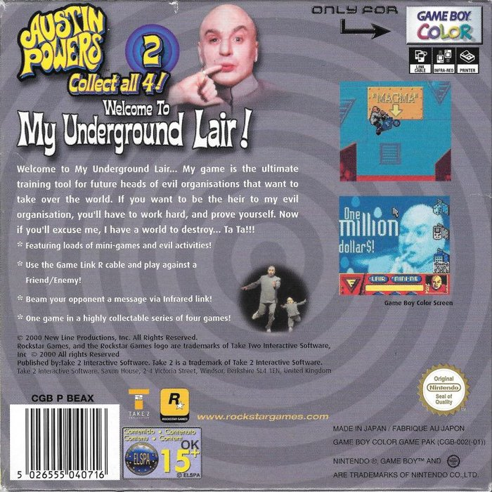 Austin Powers : Welcome to my Underground Lair! — box-2D-back (EU)