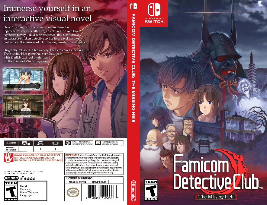 Famicom Detective Club - The Missing Heir — box-texture (US)