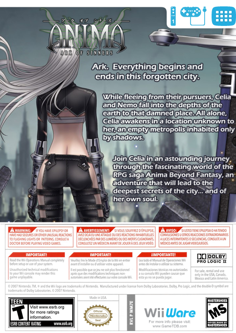 Anima - Ark Of Sinners — box-2D-back (US)