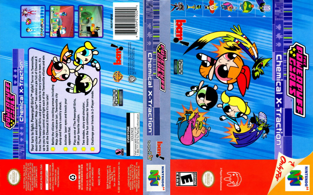 Powerpuff Girls, The - Chemical X-Traction — box-texture (US)