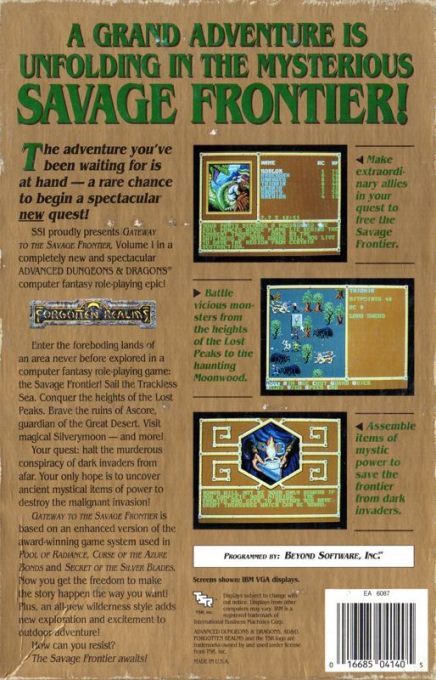Gateway To The Savage Frontier — box-2D-back (US)