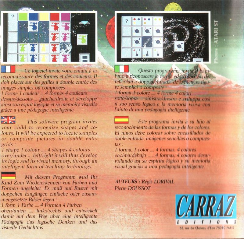 Gaminours : Shapes and Colors — box-2D-back (WOR)
