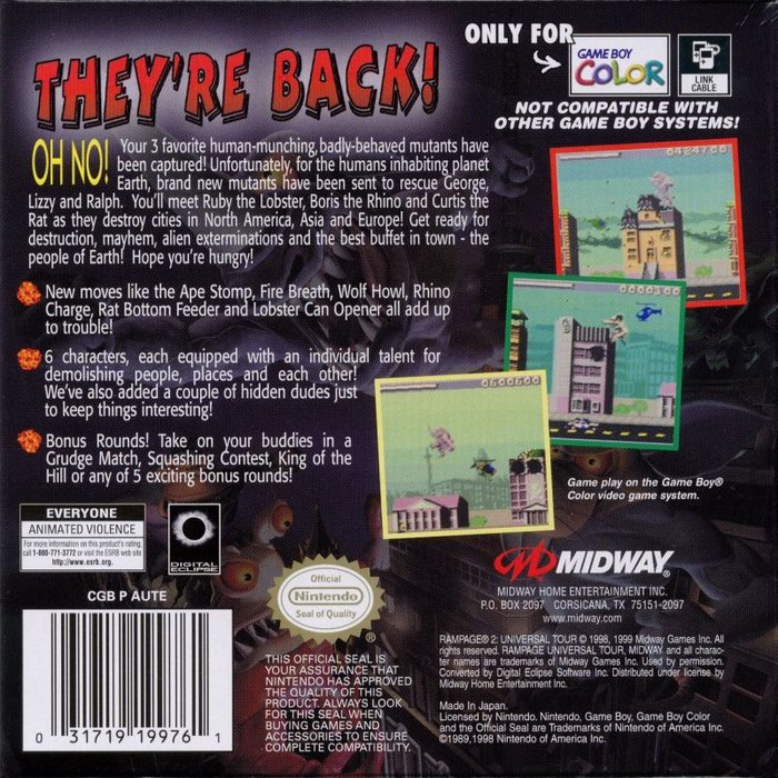 Rampage 2 : Universal Tour — box-2D-back (US)