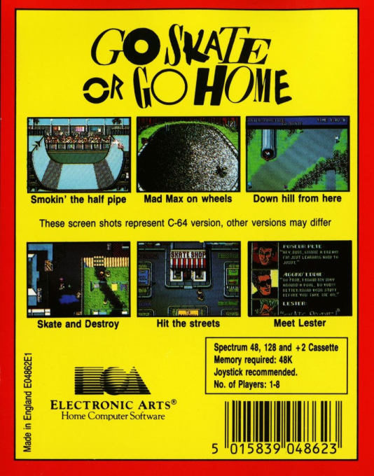 Skate Or Die — box-2D-back (EU)
