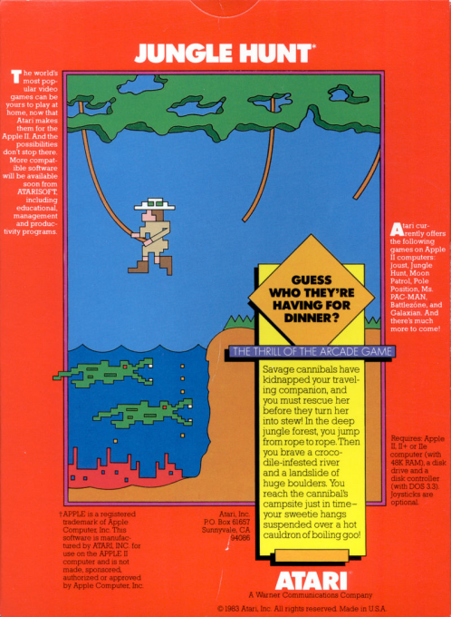 Jungle Hunt — box-2D-back (US)