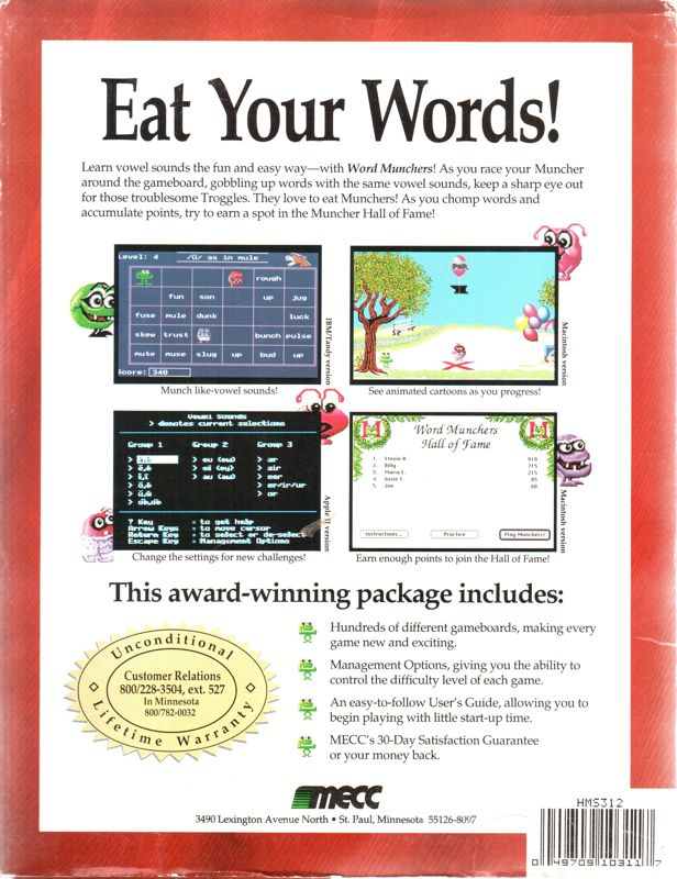 Word Munchers — box-2D-back (US)