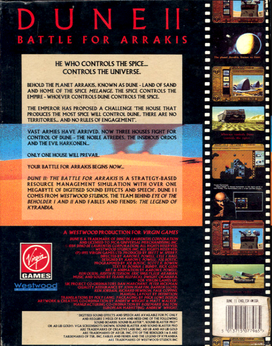 Dune II - Battle for Arrakis — box-2D-back (EU)