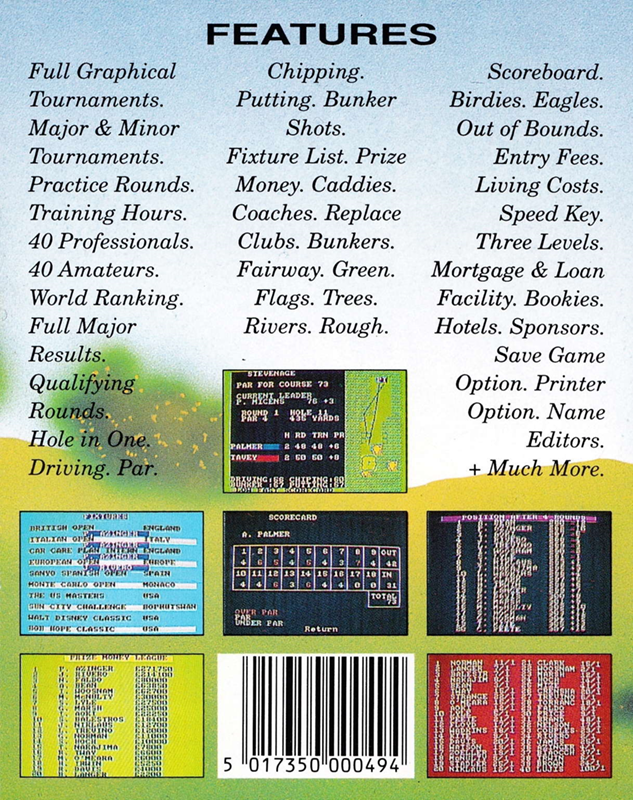 Championship Golf — box-2D-back (EU)