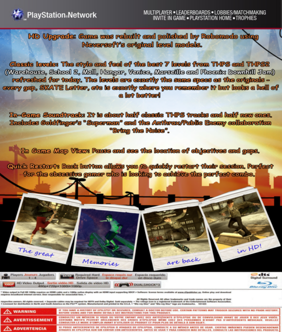 Tony Hawk's Pro Skater HD — box-2D-back (US)