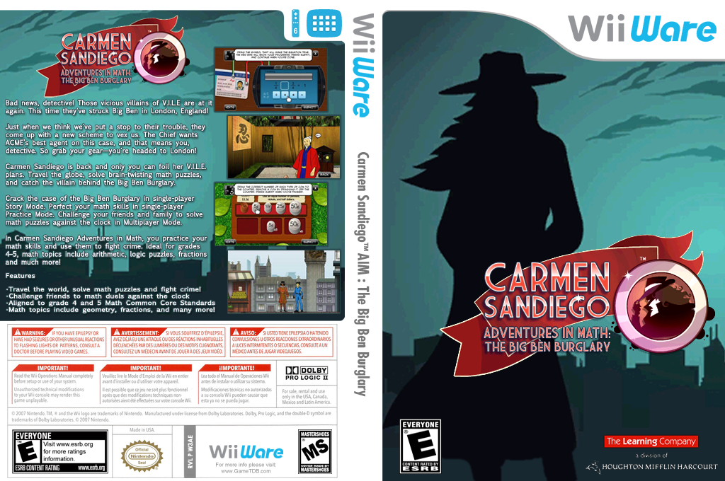 Carmen Sandiego Adventures in Math : The Big Ben Burglary — box-texture (US)