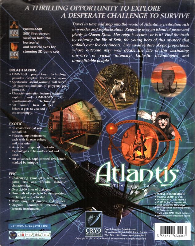 Atlantis - The Lost Tales — box-2D-back (EU)