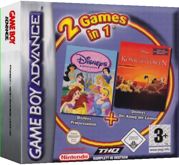 2 Games in 1 - The Lion King + Disney Princess — box-3D (EU)