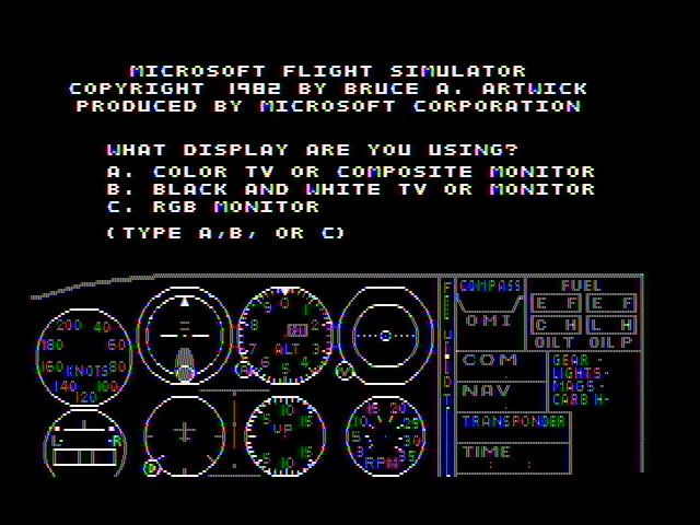 Microsoft Flight Simulator 1.0 — sstitle (US)