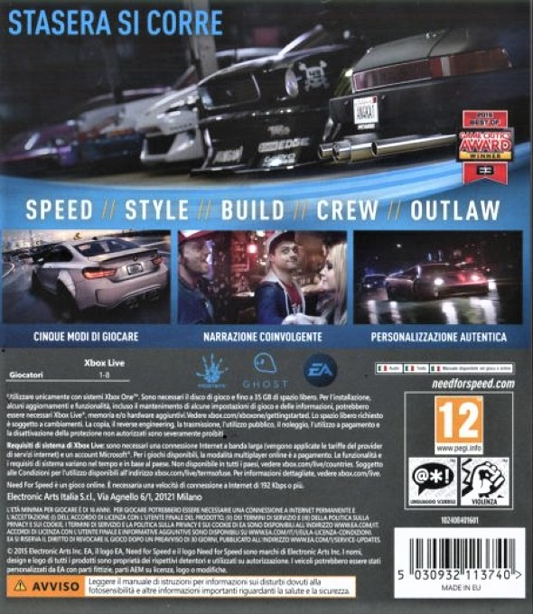Need for Speed — box-2D-back (EU)