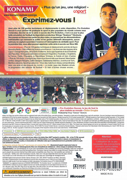 World Soccer Winning Eleven X — box-2D-back (FR)