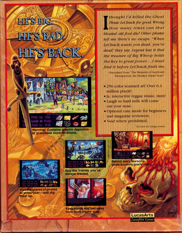 Monkey Island 2 - LeChuck's Revenge — box-2D-back (US)