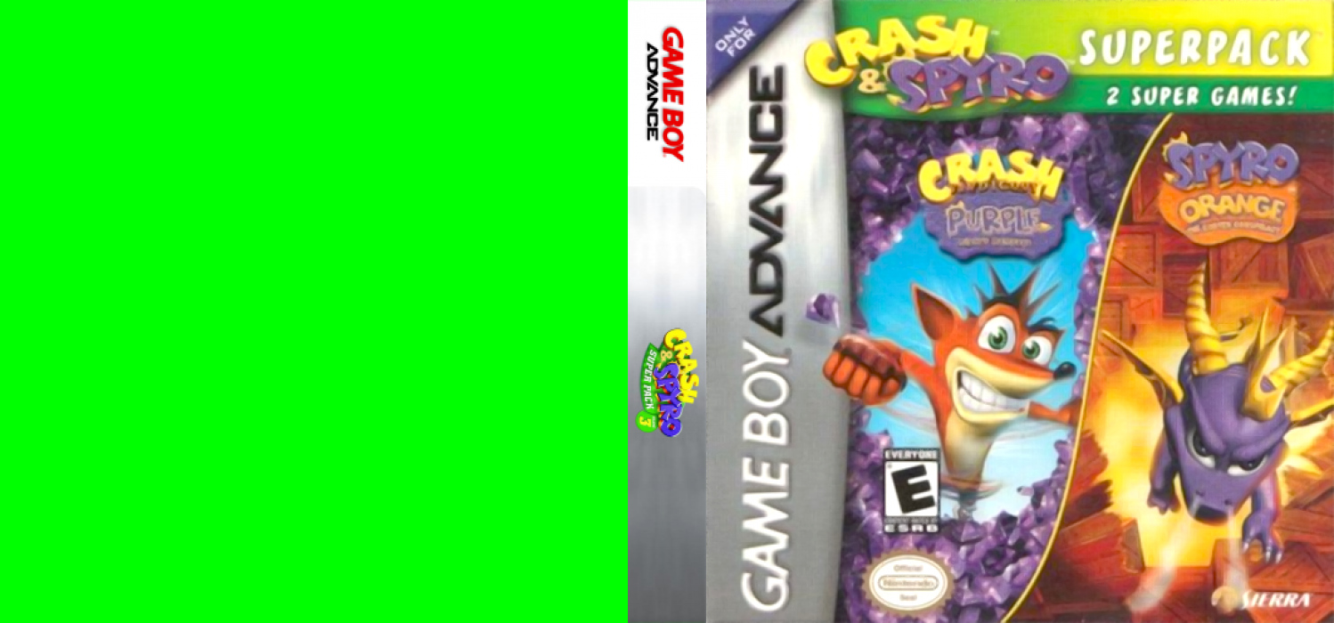 Crash And Spyro Superpack - Spyro Orange - The Cortex Conspiracy + Crash Bandicoot Purple - Ripto's Rampage — box-texture (US)