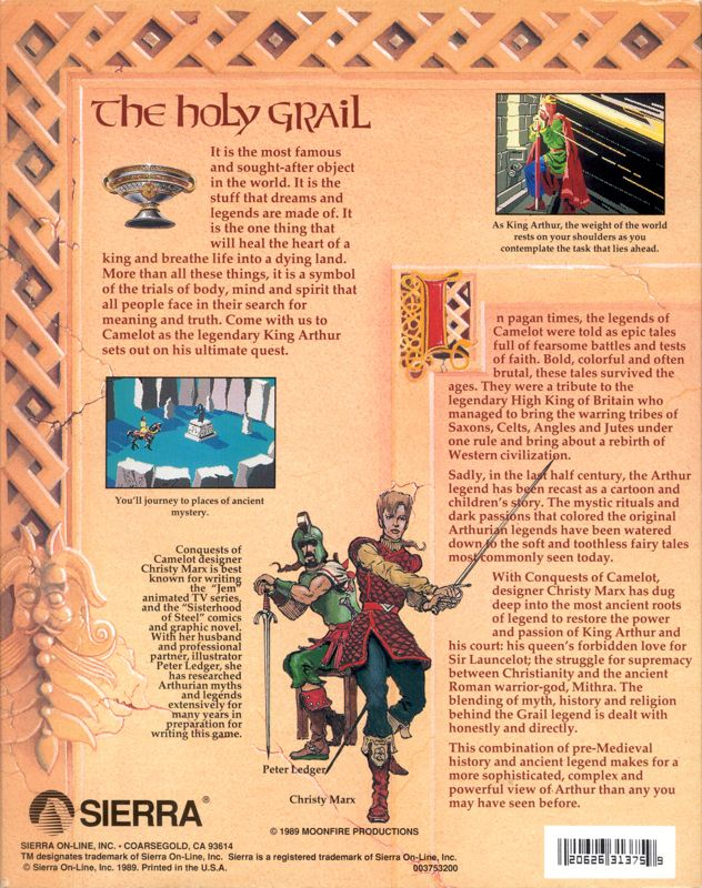 Conquests Of Camelot - The Search For The Grail — box-2D-back (US)