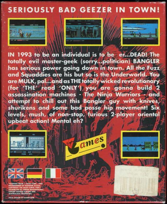 Ninja Warriors, The — box-2D-back (EU)