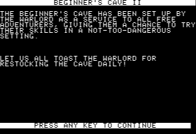 Eamon 186 - Beginners Cave Ii — ss (WOR)