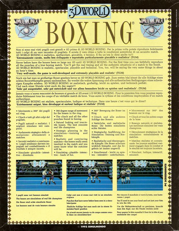 3D World Boxing — box-2D-back (EU)