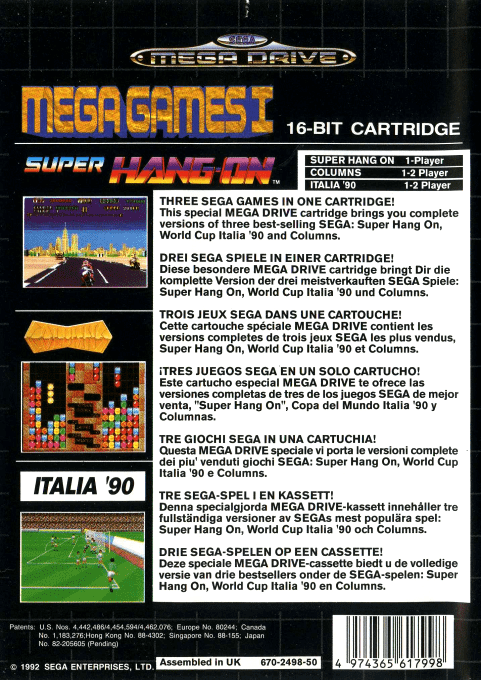 Mega Games I — box-2D-back (EU)