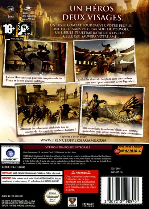 Prince of Persia - The Two Thrones — box-2D-back (FR)